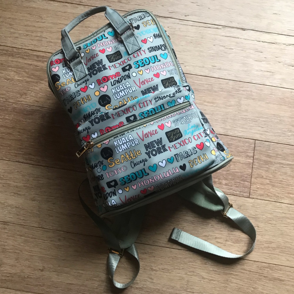 Like Dreams World Cities Grey Backpack